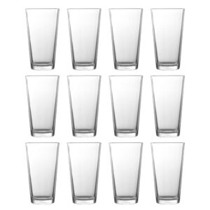 Fortessa Basics Barca Everyday 12 Pack Set Glassware Kitchen and Barware Great for: Beer, Cocktails, Water, Juice, Iced Tea, Soft Drinks., Pint/Mixing Glass, 17 Ounce