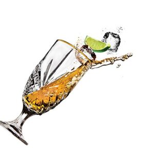 godinger iced beverage glasses, gold banded - dublin crystal, set of 4