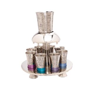 yair emanuel hammer work kiddush cup & fountain set