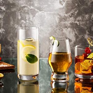 JoyJolt Faye Crystal Whiskey Glasses. Lowball Glasses Set of 6, 10oz Short Glass Tumbler - Double Old Fashioned Rocks Glass for Scotch or Bourbon Dishwasher Safe Glassware.