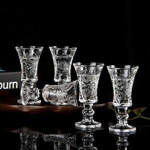 Round 1.3-Oz Cordial Glasses, Lead-Free Sherry Glasses, Clear Heavy Base Shot Glasses (Set of 6)