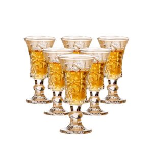 round 1.3-oz cordial glasses, lead-free sherry glasses, clear heavy base shot glasses (set of 6)