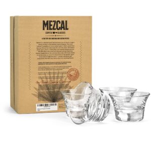 Mezcal and Spirits Sipping Glasses | Tequila Tasting Collection | Set of 4 | 5 oz Crystal Tasting and Drinking Glassware Copitas for Joven, Reposado, Anejo Mezcals | Stemless Liquor Sippers