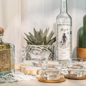 Mezcal and Spirits Sipping Glasses | Tequila Tasting Collection | Set of 4 | 5 oz Crystal Tasting and Drinking Glassware Copitas for Joven, Reposado, Anejo Mezcals | Stemless Liquor Sippers