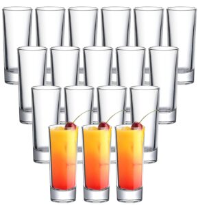 taounoa 18pcs 2 oz shot glass set clear bulk with heavy base mini shot glasses small glass cup for tequila vodka whiskey liquor cordial