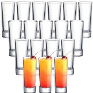 TAOUNOA 18PCS 2 oz Shot Glass Set Clear Bulk with Heavy Base Mini Shot Glasses Small Glass Cup for Tequila Vodka Whiskey Liquor Cordial