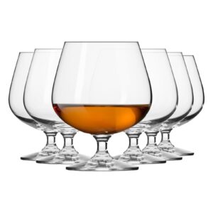 krosno brandy cognac snifter glasses | set of 6 | 16.2 oz | balance collection | perfect for home restaurants and parties | dishwasher safe | gift idea | made in europe