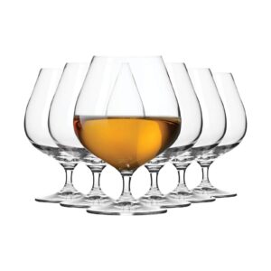 krosno brandy cognac snifter glasses | set of 6 | 18.6 oz | harmony collection | perfect for home restaurants and parties | dishwasher safe | gift idea | made in europe