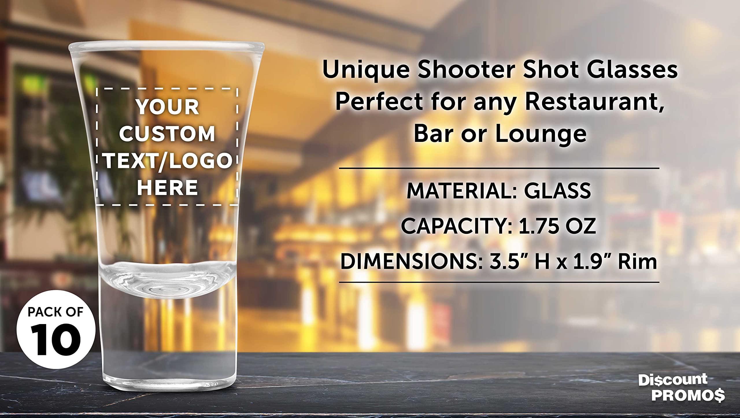 Custom 2 oz. Lord Shooter Etched Shot Glasses, 10 pack, Personalized Text, Logo, 21st Birthday Party, Lounge Glassware, Clear