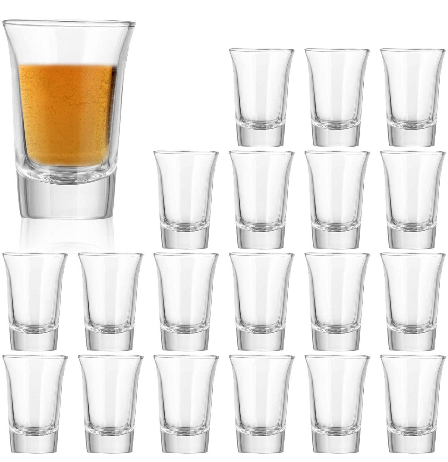 QAPPDA 1.2 Ounce Heavy Base Shot Glass Set, Whisky Shot Glasses 1.2 oz,Mini Glass Cups For liqueur,Double Side Cordial Glasses,Tequila Cups Small Glass Shot Cups Set Of 20 KTY1501……