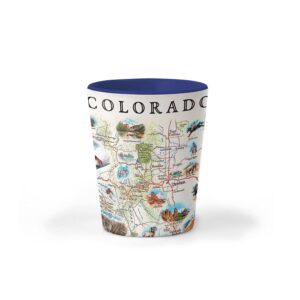 colorado state map ceramic shot glass, bpa-free - for office, home, gift, party