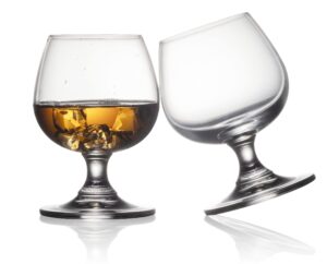 bothearn small clear brandy snifter set of 2, 8.5 ounce (250 ml) crystal whiskey cognac glass, good for wedding bar party home cocktail