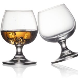 BothEarn Small Clear Brandy Snifter Set of 2, 8.5 Ounce (250 ml) Crystal Whiskey Cognac Glass, Good for Wedding Bar Party Home Cocktail