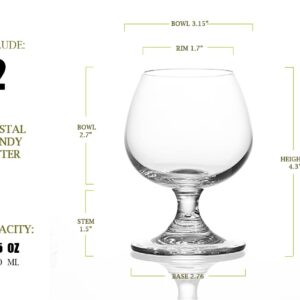 BothEarn Small Clear Brandy Snifter Set of 2, 8.5 Ounce (250 ml) Crystal Whiskey Cognac Glass, Good for Wedding Bar Party Home Cocktail