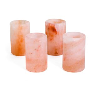 D'Eco Himalayan Salt Shot Glasses (12 Pack) - Hand-Carved 3" All-Natural Pink Salt Tequila Shooters - Perfect For College, Parties, Birthday Gifts