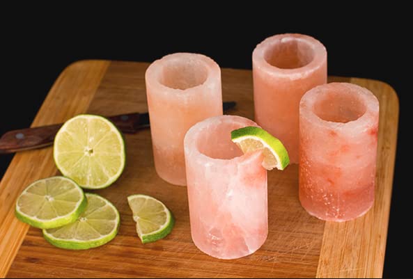 D'Eco Himalayan Salt Shot Glasses (12 Pack) - Hand-Carved 3" All-Natural Pink Salt Tequila Shooters - Perfect For College, Parties, Birthday Gifts