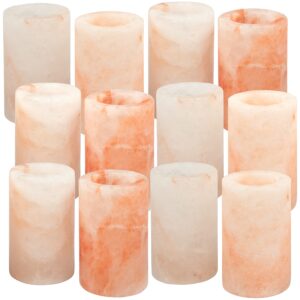 D'Eco Himalayan Salt Shot Glasses (12 Pack) - Hand-Carved 3" All-Natural Pink Salt Tequila Shooters - Perfect For College, Parties, Birthday Gifts