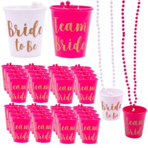 upper midland products 20 bachelorette party shot glasses necklace, team bride supplies