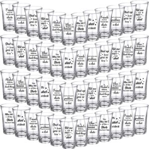 kigeli 48 pcs funny shot glasses for adults 1.2oz thick base shot glasses bulk acrylic clear party small shot glasses for men women birthday party friends gifts