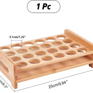 NBEADS 24 Shot Glass Tray Holder, Hole: 1.22" Bar Bamboo Shot Glass Holder Wine Glass Cup Serving Tray Cups Organizer Shot Glass Display Bar Accessories for Party, Bar, Club