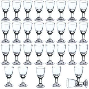 ioffersuper 30-pack shot glasses set, 15 ml/0.5 oz mini shot glasses with stem, mini wine glasses, thickness glass