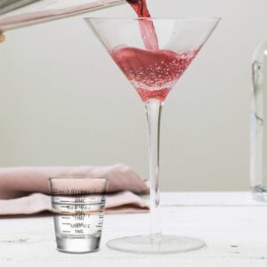 Beautyflier Shot Glasses Measuring cup Liquid Heavy Glass Wine Glass Espresso Shot Glass 26-Incremental Measurement 1oz, 6 Tsp, 2 Tbs, 30ml