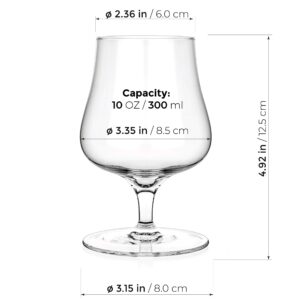 Luxbe - Brandy Whiskey Crystal Glasses Snifter, Set of 2 - Handcrafted - Lead-Free Crystal Glass - For Cognac Bourbon Spirits Drinks - 9.5-ounce