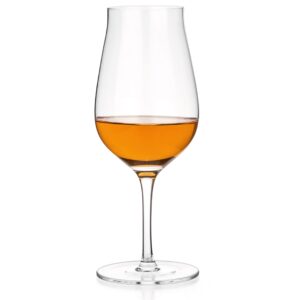 LUXBE - Bourbon, Brandy & Cognac Crystal Glasses Tulip Snifter, Set of 4 - Large Handcrafted LeadFree Glass - Great for Spirits Drinks - Whiskey Scotch - 10oz/300ml