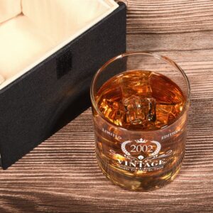 Triwol 2002 22nd Birthday Gifts for Men, Vintage Whiskey Glass 22 Birthday Gifts for Him, Son, Husband, Brother, Funny 22th Birthday Gift Present Ideas for Him, 22 Year Old Bday Party Decoration