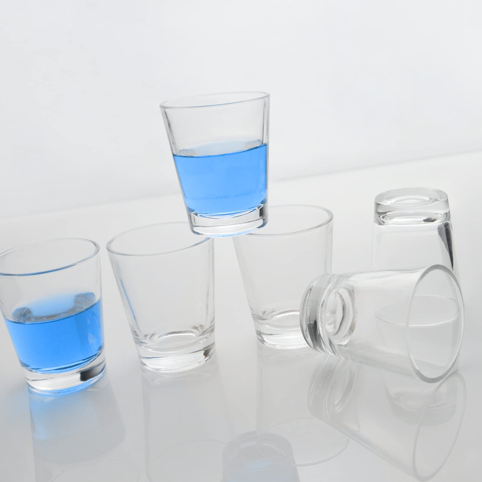 Asipmor Shot Glass Set with Heavy Base, 1.5 Ounce Tequila Shot Glasses Set of 6, Whiskey Shot Glass, Clear Espresso Shot Glass