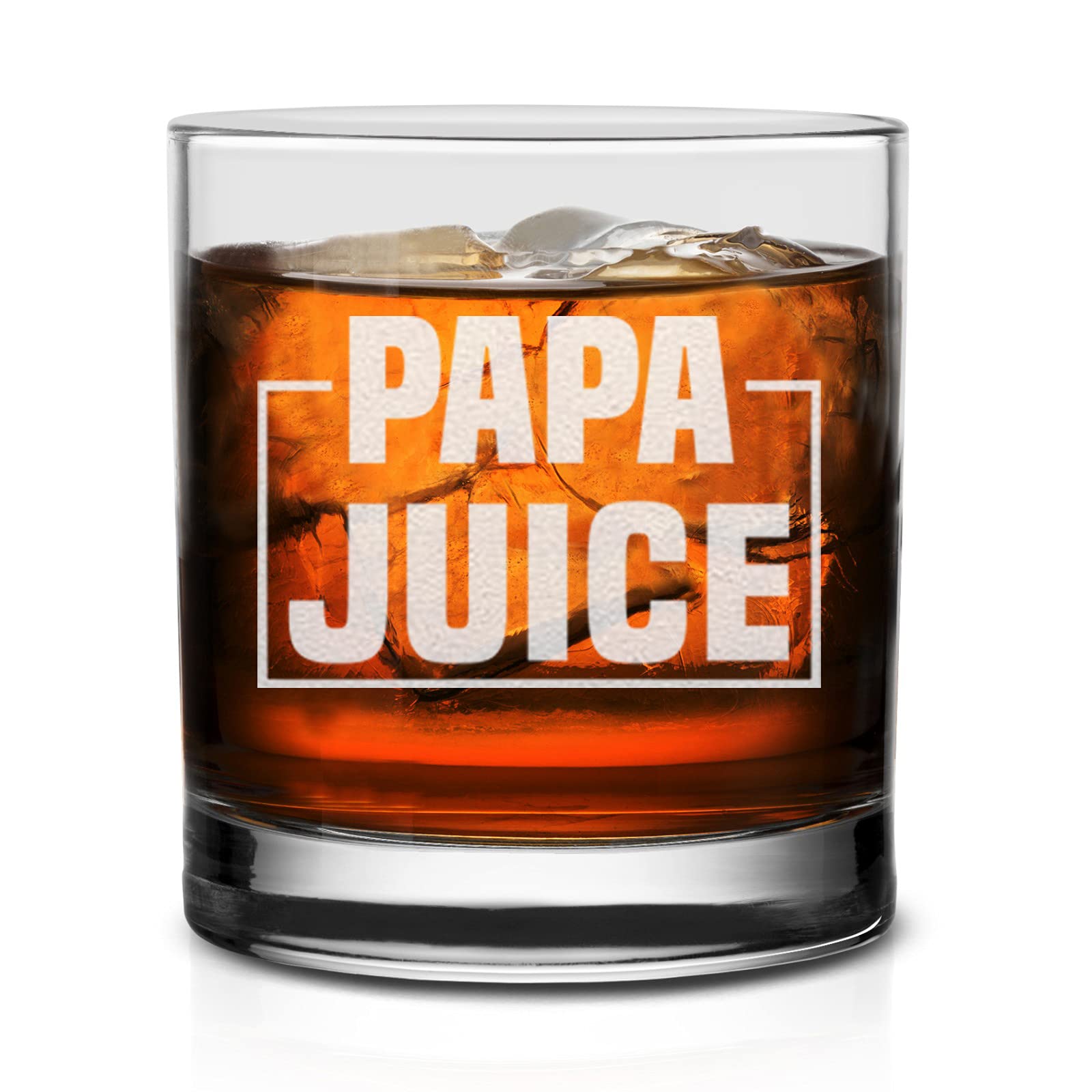 NeeNoNex Papa Juice Whiskey Glass - Funny Birthday Retirement Fathers Day Gift for Grandpa Papa