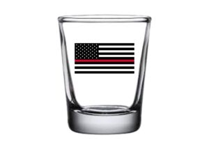 rogue river tactical thin red line shot glass gift for fire fighter firefighter fd fire department