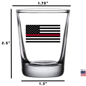 Rogue River Tactical Thin Red Line Shot Glass Gift For Fire Fighter Firefighter FD Fire Department
