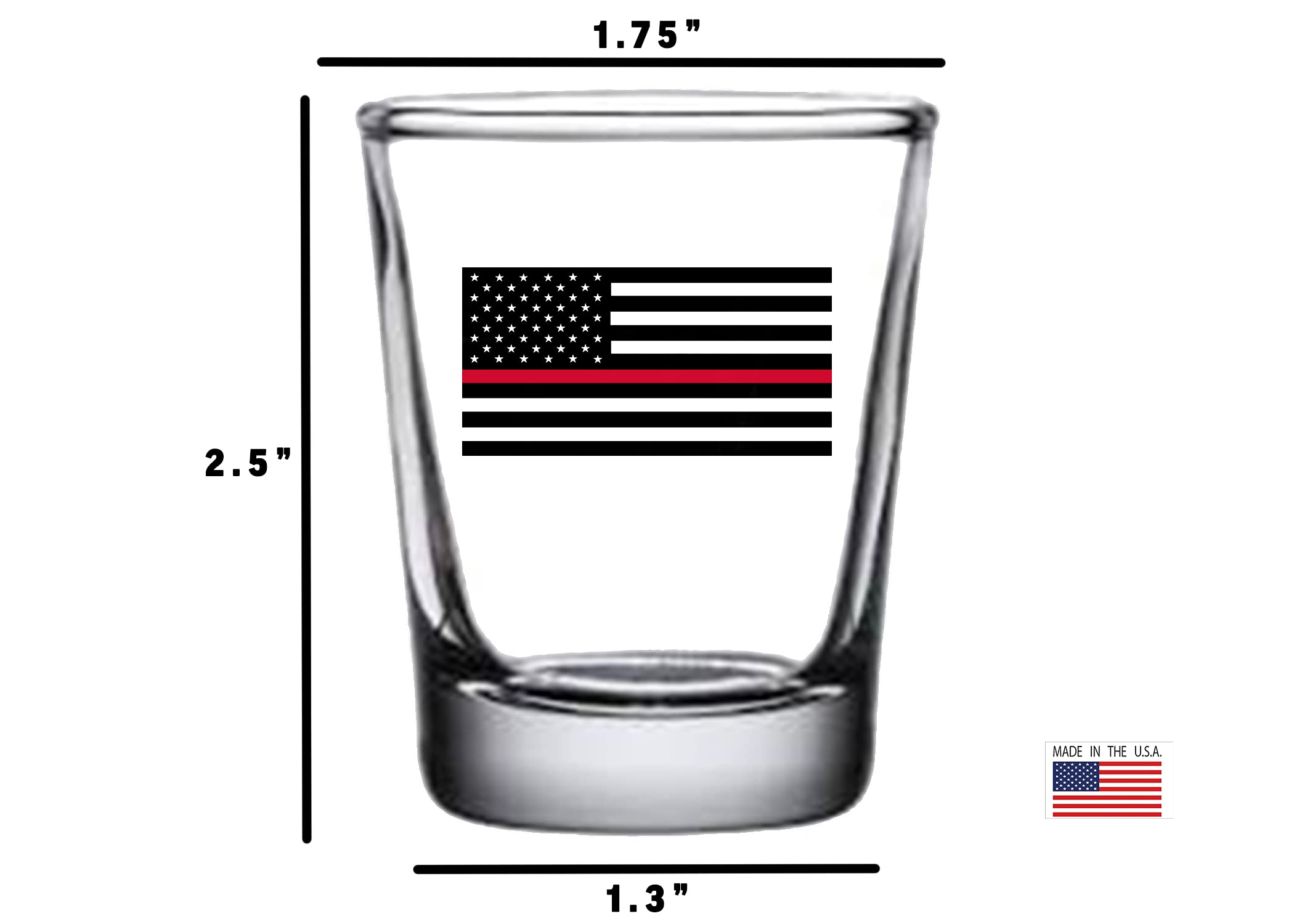 Rogue River Tactical Thin Red Line Shot Glass Gift For Fire Fighter Firefighter FD Fire Department