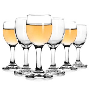 valeways shot glasses, 5oz mini wine glasses set of 6, cute shot glasses/great for white and red wine/tasting glasses/wine glass clear