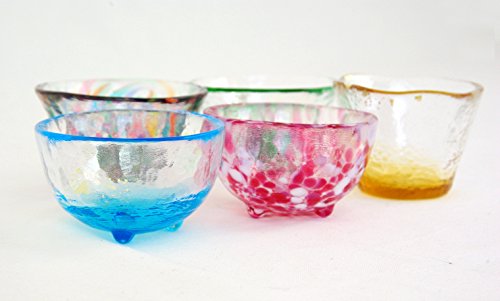 Tsugaru Biidoro Mini Glass Set Glass Five Different by Aderia