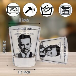 PDBOOM Gangster Shot Glass Set - Gangster Gifts for Men 4PCS Mafia Mugshots Shot Glasses Funny Gangsters Shot Glasses for Men, Husband, Boyfriend