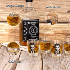 PDBOOM Gangster Shot Glass Set - Gangster Gifts for Men 4PCS Mafia Mugshots Shot Glasses Funny Gangsters Shot Glasses for Men, Husband, Boyfriend