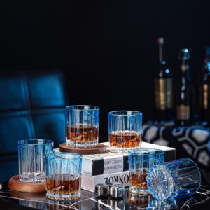 Claplante 6 Pack Old Fashioned Whiskey Glasses, 10 OZ Crystal Rocks Glasses, Cocktail Glass, Gift Box - Barware For Bourbon, Scotch, Rum glasses, Drinking Glasses, Glass Cups, Whiskey Gifts