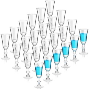 shot glasses with stem 1 oz cordial glasses mini wine glasses limoncello port glasses clear heavy base fancy shot glass small goblet glasses for vodka, cocktail, liquor for kitchen dining (24 pcs)