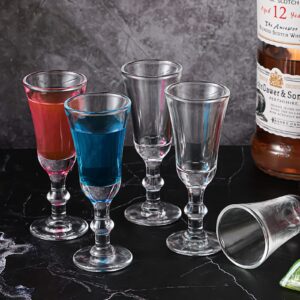 Shot Glasses with Stem 1 Oz Cordial Glasses Mini Wine Glasses Limoncello Port Glasses Clear Heavy Base Fancy Shot Glass Small Goblet Glasses for Vodka, Cocktail, Liquor for Kitchen Dining (24 Pcs)