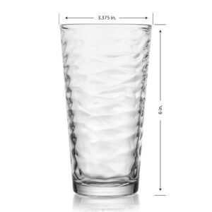 Modern Drinking Glasses12 Piece Set, Reflection Glassware, Includes 6 Cooler Glasses(17oz) 6 DOF Glasses(13oz) 12-piece Elegant Glassware Set (6 - 17 oz coolers 6 - 13 oz Rocks)