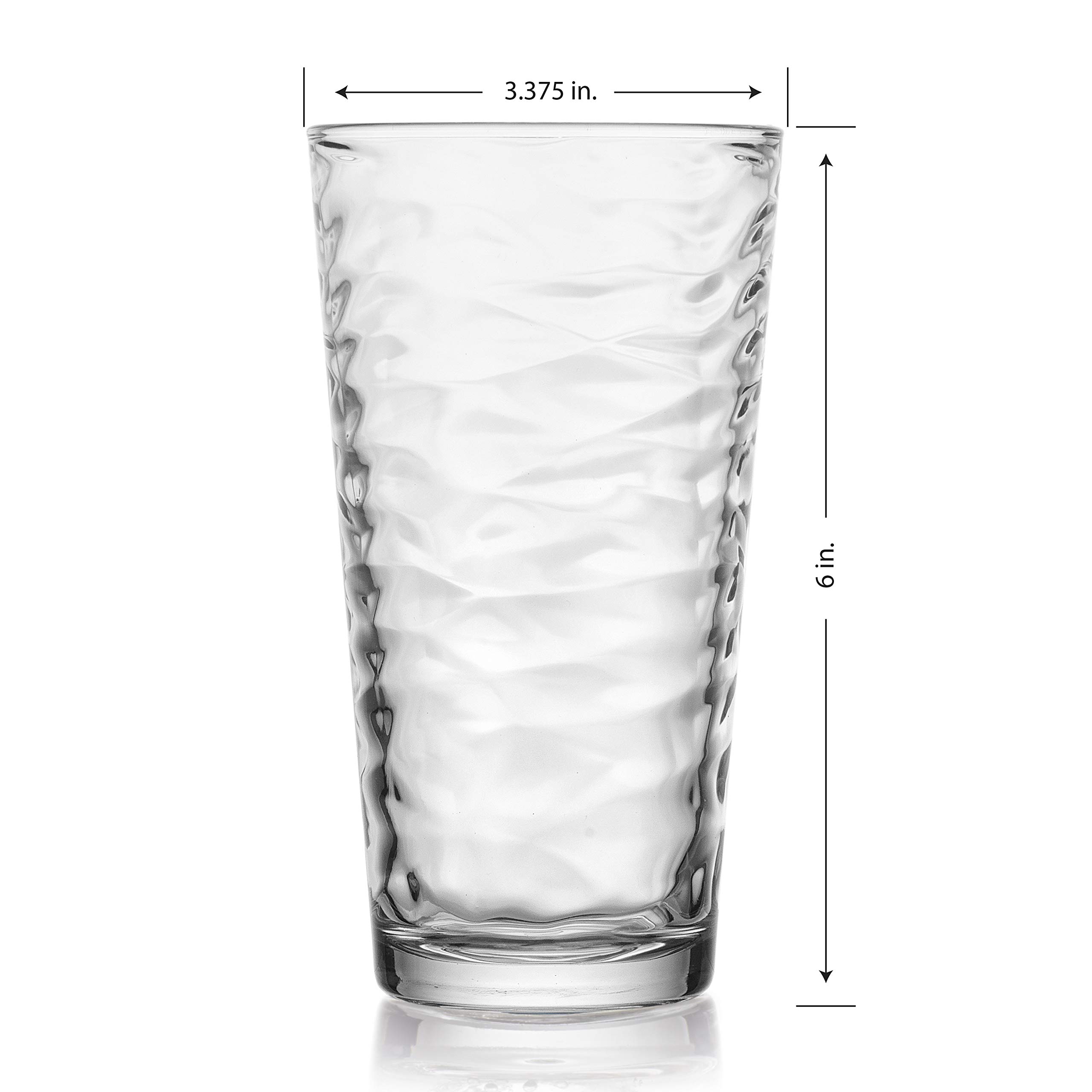 Modern Drinking Glasses12 Piece Set, Reflection Glassware, Includes 6 Cooler Glasses(17oz) 6 DOF Glasses(13oz) 12-piece Elegant Glassware Set (6 - 17 oz coolers 6 - 13 oz Rocks)