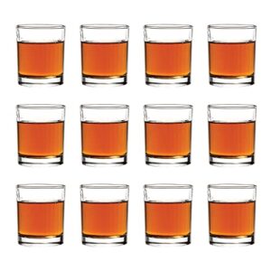vikko 2.75 ounce shot glasses, set of 12 small liquor and spirit glasses, durable tequila bar glasses for alcohol and espresso shots (canon)