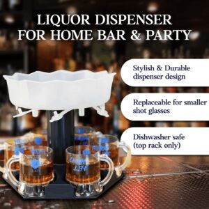 H.JOY Shot Dispenser, Unleash the Joy of Effortless Pouring for Social Gatherings and Parties - Pour 6 Shots Simultaneously with Unmatched Style, and Reliability (Nocturne Blue Black)