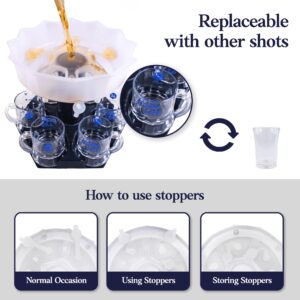 H.JOY Shot Dispenser, Unleash the Joy of Effortless Pouring for Social Gatherings and Parties - Pour 6 Shots Simultaneously with Unmatched Style, and Reliability (Nocturne Blue Black)