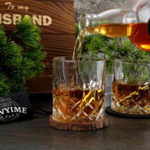 Anniversary Sovyime Gifts for Husband, Whiskey Stones Glasses Gifts for Men, Valentines Day Birthday Wedding Gifts Ideas for Husband,Stainless Steel Bourbon Scottish Whiskey Drinking Set for Christmas