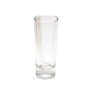 thirsty rhino anja, round 2 oz tall shooter shot glass with heavy base, clear glass