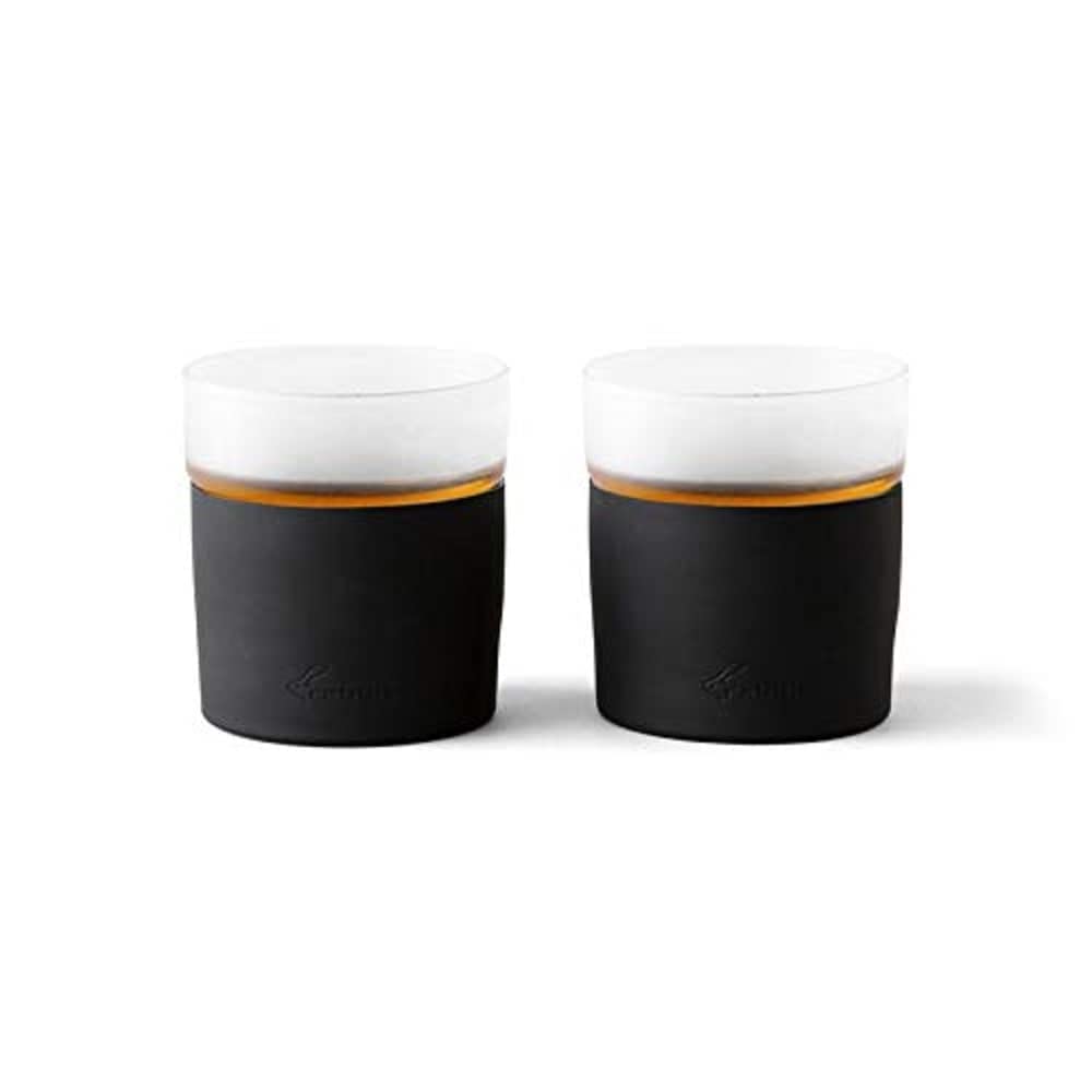 Rabbit Freezable Whiskey Glasses, 2 Count (Pack of 1), Black