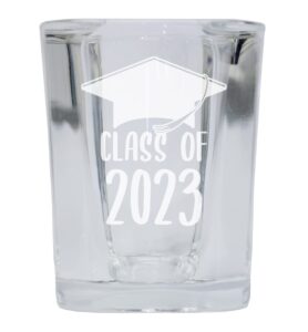 r and r imports class of 2023 grad 2 ounce etched square shot glass